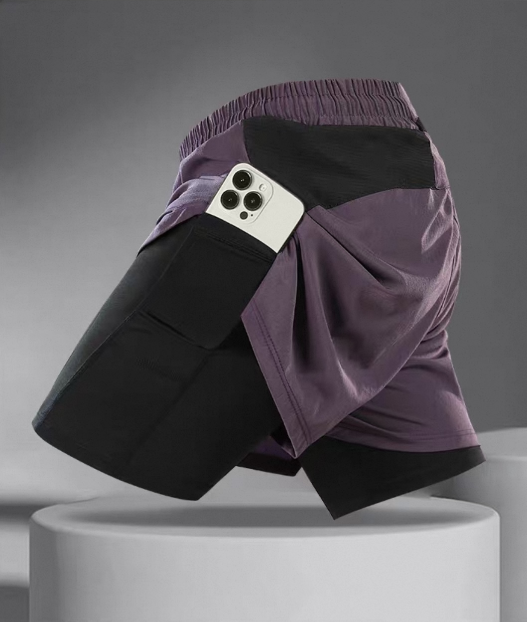 Running shorts men's phone holder sports pants