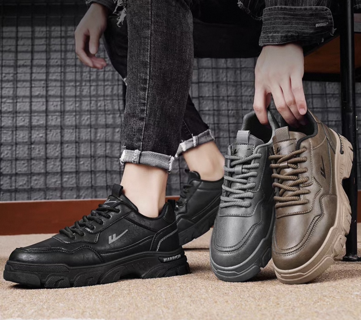 workwear men's shoes, casual low-top Martin leather shoes