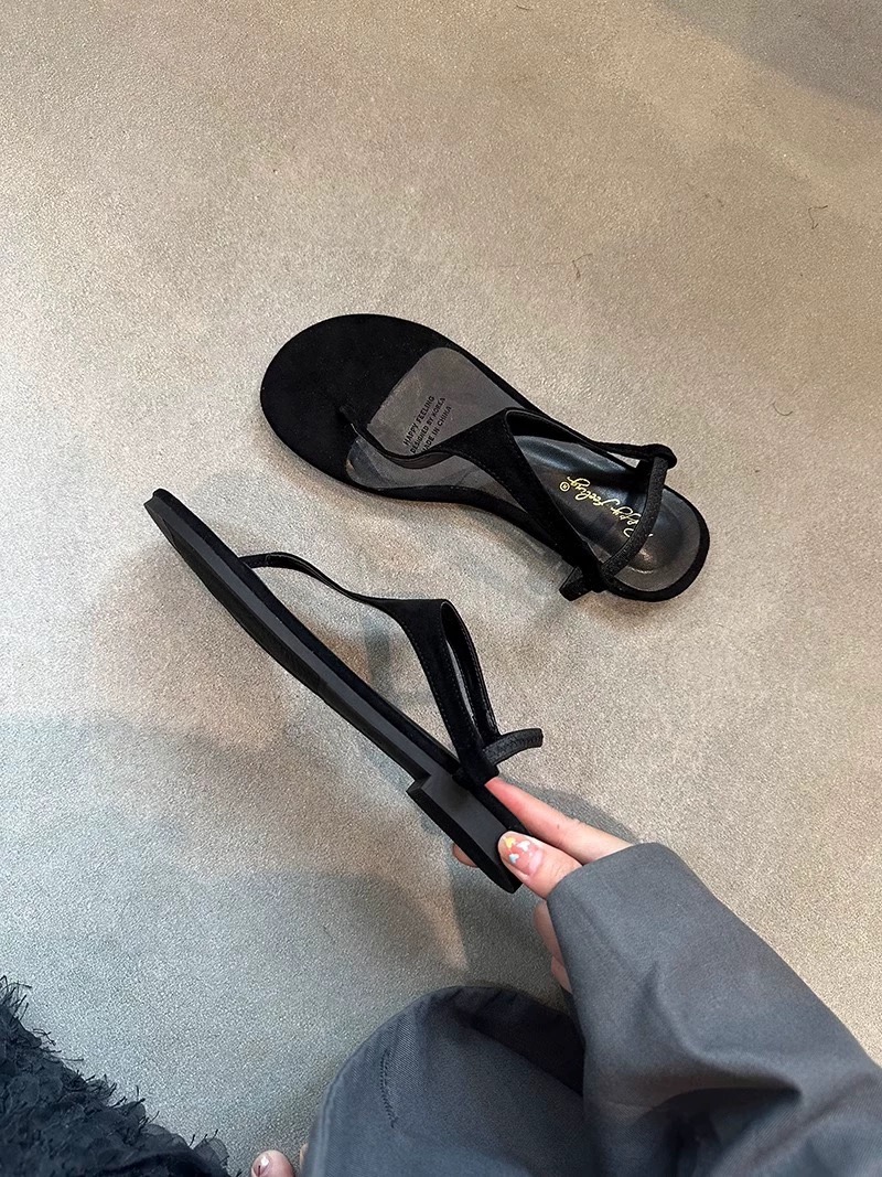 Flat vacation style clip sandals fairy shoes