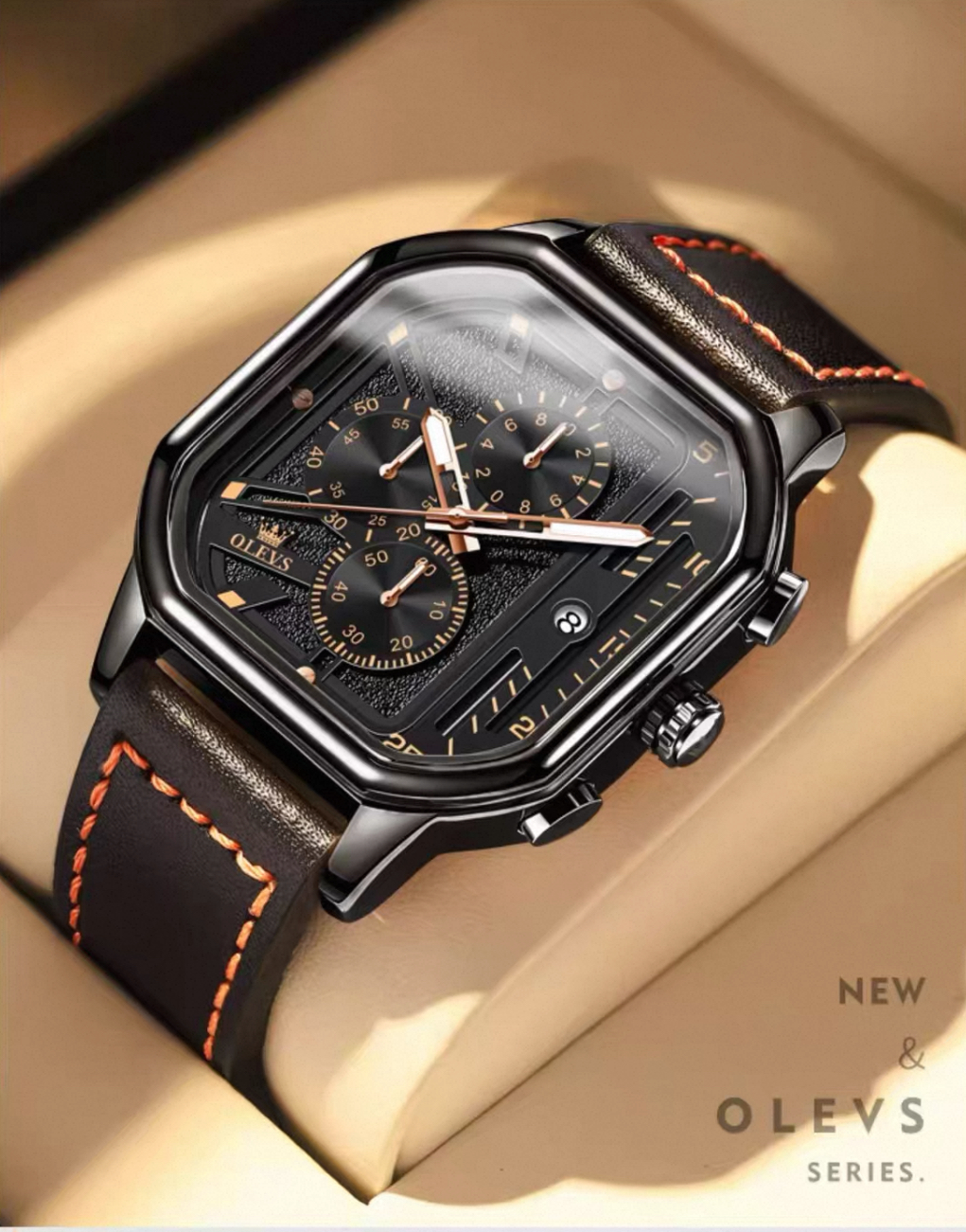 OLEVS Men's Square Men's Quartz Watch