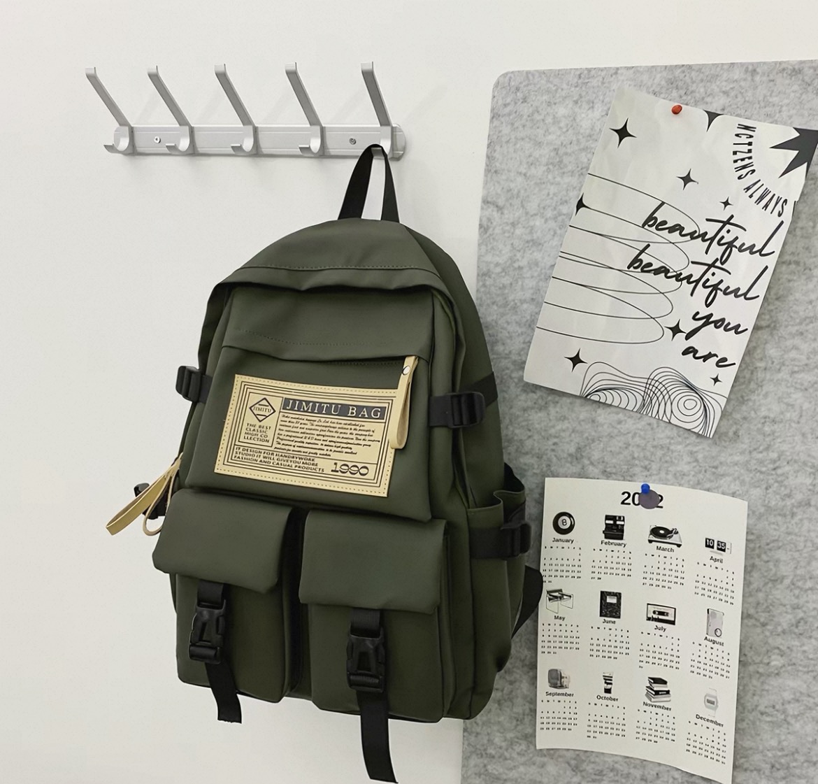 Female college student waterproof backpack